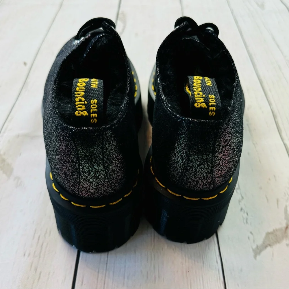 Dr Martens Women’s Holly Platform Retro Quad Gunmetal Shoes Size 7